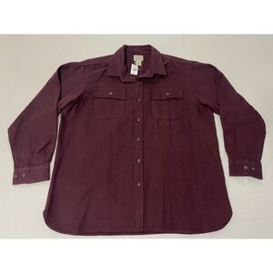 LL Bean Men's Chamois Flannel Button Down Shirt Traditional Fit Wine Size XL NWT
